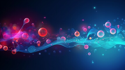 Wall Mural - Abstract vector illustration of bubbled fluid particle flow representing advanced nano medical technology and microbiology science fiction themes


