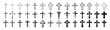 © Tata - Christian cross vector set collection. Vector line black christian cross set on transparent background