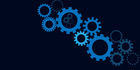 Aufkleber - Futuristic gear wheel with wave flow, Hi-tech digital technology and engineering