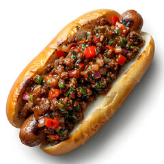 frikandel a classic dutch snack featuring a detailed view of a minced meat hot dog isolated on white background, png