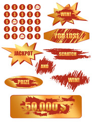 Wall Mural - realistic scratch card mini composition set