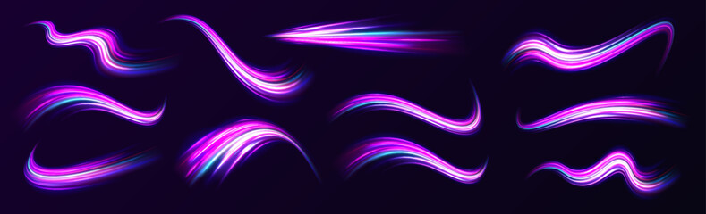 Leinwandbilder - Speed connection vector background. Vector glitter light fire flare trace. Speed of light in galaxy. Neon light, electric light, light effect.	