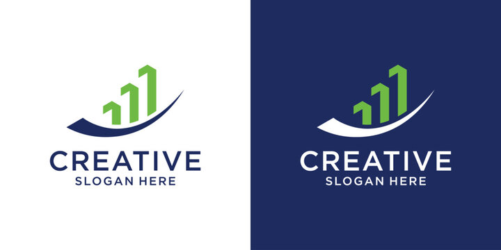Finance growth logo design idea template abstract