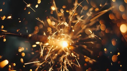 Poster - Sparkler Night for New Year Celebration Concept Festival Party Joy Fun.