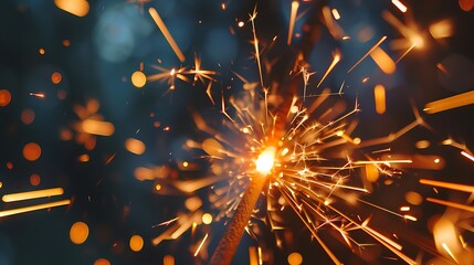 Poster - Sparkling Fireworks for Party Celebration Fun Joy Concept.