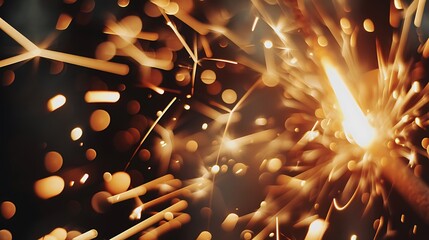 Poster - Sparkler Light Trails for New Year's Festive Celebration Concept Christmas Festival Party Joy.