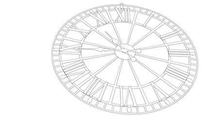 Poster - clock mechanism symbol 3d illustration