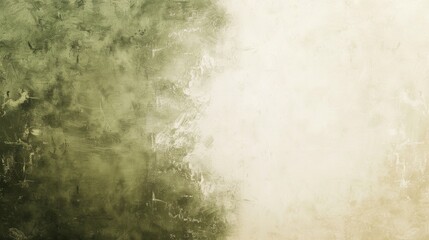 Poster - Vibrant green and soft beige grunge wall texture with space for text or design, adding an abstract and vintage touch to any project