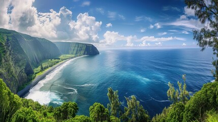 Wall Mural - Big Island Hawaii - Scenic View from Waipio Valley Lookout