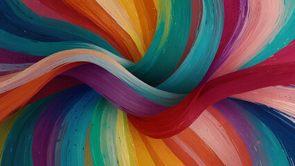 Unique Brushstroke Color Ribbon Paint Designs: Artistic Wave Patterns