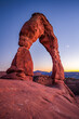 © Ondrej Bucek - Delicate Arch - The most famous landmark of the Arches National Park in Utah after sunset in blue hour twilight.