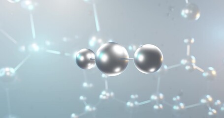 Poster - Magnesium chloride rotating 3d molecule, molecular structure of e511, seamless video