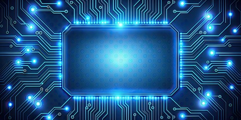 Wall Mural - High-tech electronic circuit board background with LED lights, technology, digital, futuristic, circuitry