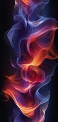 Poster - Abstract Colorful Smoke with Blue and Orange Swirls on Dark Background