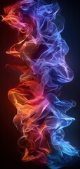 Poster - Vibrant Abstract Colorful Smoke Art on Black Background