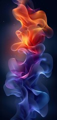 Poster - Vibrant Abstract Waves in Orange, Purple, and Blue
