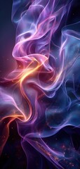 Poster - Abstract Neon Swirls with Purple and Blue Light Effects