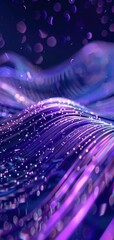 Poster - Abstract Purple and Blue Optical Fiber Light Waves Background