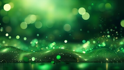 Wall Mural - green sparkle glitter abstract background