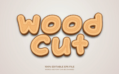 Poster - Wood Cut 3D editable text style effect	