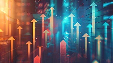 Poster - Abstract business growth concept with arrows and graphs