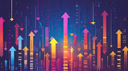 Poster - Abstract business growth concept with arrows and graphs
