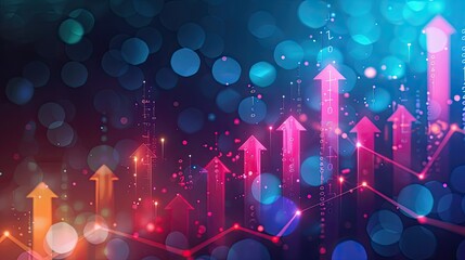 Poster - Abstract business growth concept with arrows and graphs