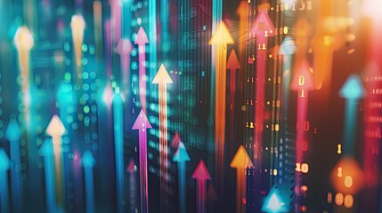 Poster - Abstract business growth concept with arrows and graphs