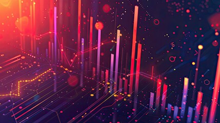 Poster - Abstract financial charts and data visualizations