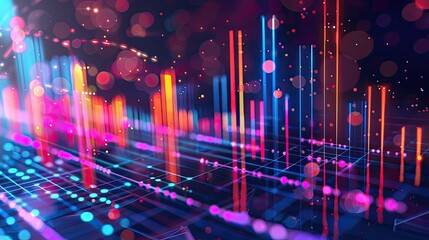 Poster - Abstract financial charts and data visualizations