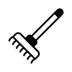 Wall Mural - A rake icon representing a tool used for gathering leaves and garden maintenance.