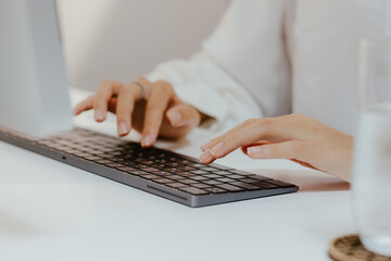 Canvas Print - Typing Hands on Keyboard