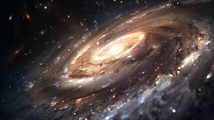 Wall Mural - close-up of a swirling galaxy with a time distortion effect