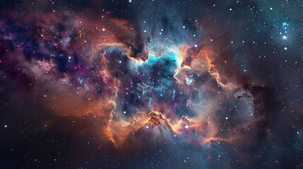 Wall Mural - close-up of a nebula shaped like an infinity symbol