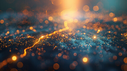 Wall Mural - close-up of a star map with a glowing path indicating a journey through time