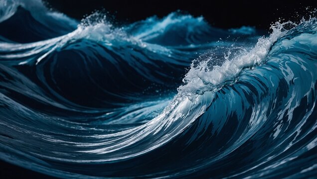 Elegant light space wallpaper with blue wave patterns. High contrast
