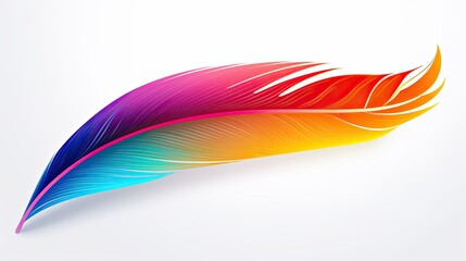 Sticker - Colorful feather in rainbow colors