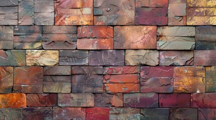 Poster - The brick wall is vibrant and eyecatching, showcasing an array of colors and textures throughout