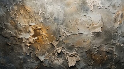 Poster - The wall boasts a striking texture, blending elegant gray and radiant golden hues