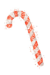 Poster - Sparkle candy cane png sticker hand drawn