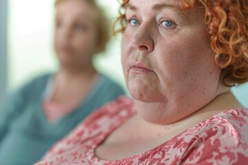 Sticker - Group discussing the psychological aspects of living with diabetes and obesity, support group session, Portrait close-up, hyper-realistic, high detail, photorealistic