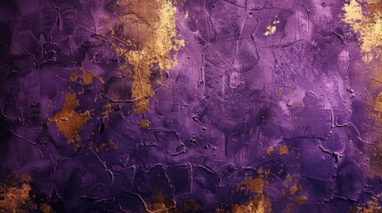 A beautiful and vibrant abstract background featuring purple and gold grunge texture