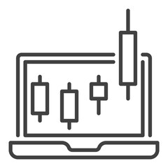 Poster - Vector Candlestick Chart Pattern on Laptop Screen outline icon or sign
