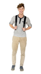 smiling student png, teenage boy, transparent background