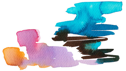 Sticker - Mixed watercolor brush paint transparent png