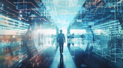 Poster - A digital workspace where a leader is articulating a clear and compelling vision for the future, inspiring others to work towards it