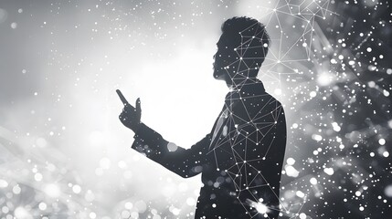 Poster - A leader demonstrating mastery of both verbal and nonverbal communication to inspire, influence, and guide teams in a digital environment