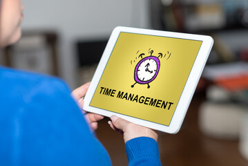 Wall Mural - Time management concept on a tablet