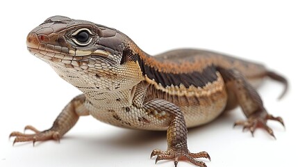 Sticker - Close Up of a Brown and Black Lizard with Sharp Claws Photo