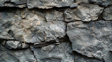 Poster - Closeup detailed image capturing the rough stone texture of a majestic rocky cliff face